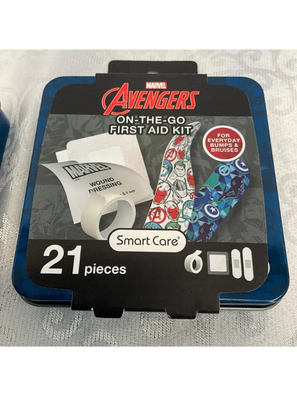 Marvel Avengers On-The-Go First Aid Kit 21-Piece SmartCare Collectible Tin Case